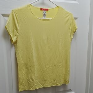 Anne Klein Light Yellow Short Sleeve Top